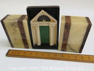 Collection including pair of Italian Onyx Bookends