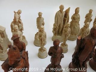 American Civil War Themed Plastic Chess Pieces (some damaged)