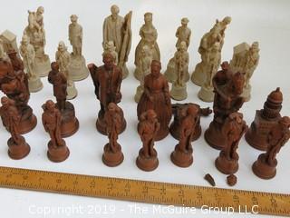 American Civil War Themed Plastic Chess Pieces (some damaged)