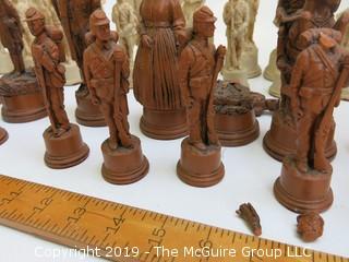 American Civil War Themed Plastic Chess Pieces (some damaged)