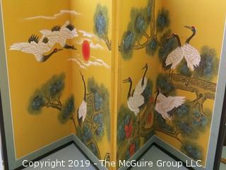 4 Panel Asian Motif Screen; 35 x 70"