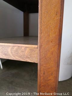 Marquetry Table with Lower Shelf; 40 1/2L x 24 1/2D x 29 1/2" Tall 