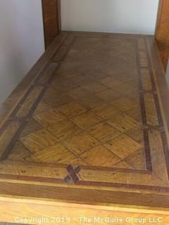 Marquetry Table with Lower Shelf; 40 1/2L x 24 1/2D x 29 1/2" Tall 