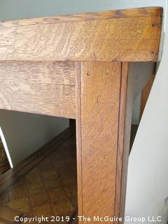 Marquetry Table with Lower Shelf; 40 1/2L x 24 1/2D x 29 1/2" Tall 