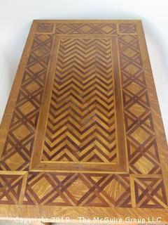 Marquetry Table with Lower Shelf; 40 1/2L x 24 1/2D x 29 1/2" Tall 