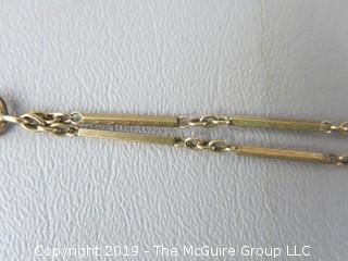 14k gold, double strand bracelet; 4.8g