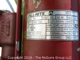 500 Gal Fuel Tank; Tuthill Fill Rite FR701V 115 V AC 20 GPM Fuel Transfer Pump & Meter Heavy Duty, estimated to have at least  150 gal. of diesel in tank 