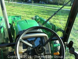 John Deere 5101E Tractor with 240 Loader; only 798 hours; includes 3 attachments: Adjustable Forks, Bucket and Hay Spear (Note: Description Altered 09.03 @ 4:07PM)  ***CAB Will BE LOCKED AFTER SALE AND WILL NOT BE USED FOR LOAD-OUT)