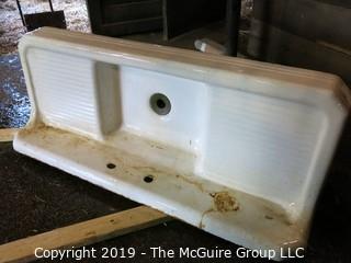 Enameled Cast Iron sink; 64" W 