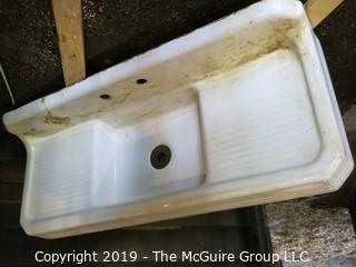 Enameled Cast Iron sink; 64" W 