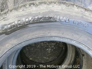 Set of (3) Bridgestone "Blizzak" Steel Belted Radial Tires; 205/60R15