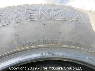 Set of (2)  Bridgestone "Potenza" Tires; 225/60R16 