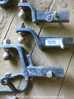 Collection including Clevice and (3) Trailer Hitches of various sizes, each with ball hitch