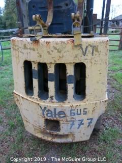 Yale Forklift; 3000 lb. capacity; 5231 hours; needs battery, tune up and propane tank, according to consignor