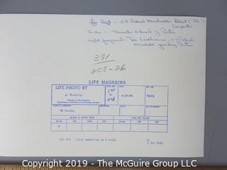 Photographic Story of RFK's U.S. Department of Justice Criminal Prosecution of Jimmy Hoffa, circa 1960's.  Contains more than 75 large format B&W photos, credited to Arthur Rickerby, who chronicled the life of Walter Sheridan, special assistant to Robert F. Kennedy and head prosecuter in the case for a feature story by LIFE Magazine.  Other notables in the story were Jim Neal, Dave Vestal, Bill French.  James Riddle Hoffa was an American labor union leader who served as the President of the International Brotherhood of Teamsters union from 1957 until 1971. He vanished in late July 1975, at age 62.

 
 
