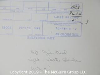 Photographic Story of RFK's U.S. Department of Justice Criminal Prosecution of Jimmy Hoffa, circa 1960's.  Contains more than 75 large format B&W photos, credited to Arthur Rickerby, who chronicled the life of Walter Sheridan, special assistant to Robert F. Kennedy and head prosecuter in the case for a feature story by LIFE Magazine.  Other notables in the story were Jim Neal, Dave Vestal, Bill French.  James Riddle Hoffa was an American labor union leader who served as the President of the International Brotherhood of Teamsters union from 1957 until 1971. He vanished in late July 1975, at age 62.

 
 
