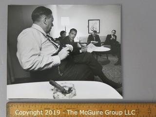 Photographic Story of RFK's U.S. Department of Justice Criminal Prosecution of Jimmy Hoffa, circa 1960's.  Contains more than 75 large format B&W photos, credited to Arthur Rickerby, who chronicled the life of Walter Sheridan, special assistant to Robert F. Kennedy and head prosecuter in the case for a feature story by LIFE Magazine.  Other notables in the story were Jim Neal, Dave Vestal, Bill French.  James Riddle Hoffa was an American labor union leader who served as the President of the International Brotherhood of Teamsters union from 1957 until 1971. He vanished in late July 1975, at age 62.

 
 
