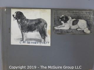 Early dog scrapbook mostly St. Bernards