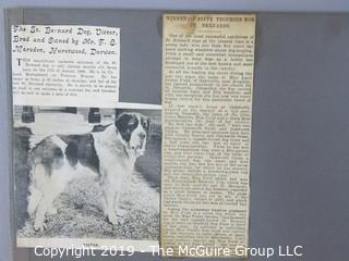 Early dog scrapbook mostly St. Bernards