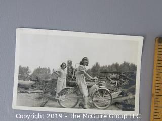 Collection of B&W Photos: LOOK AT ALL PHOTOS '20's 30's 40's. Military;Haig Scotch Co.; women in vintage swimsuits, dogs, vintage cars, etc. 