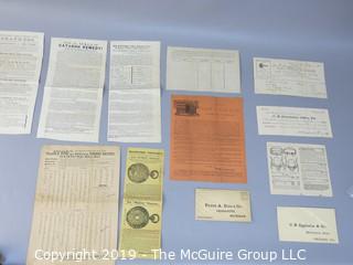 Collection of 19th c ephemera including merchant receipts 