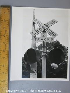 Collection of B&W large format photos; subject- trains & railroads