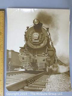 Collection of B&W large format photos; subject- trains & railroads