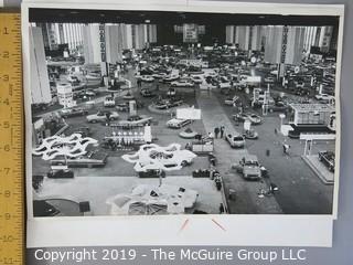 Collection of Large Format B + W Photos including 1971 Chicago Auto Fair