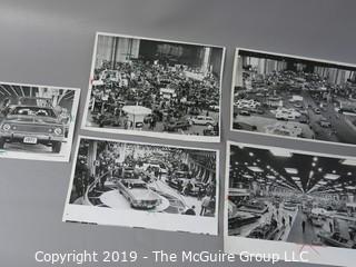 Collection of Large Format B + W Photos including 1971 Chicago Auto Fair