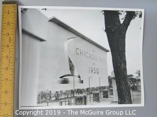 Collection of Large Format B + W Photos including The Chicago Fair of 1950