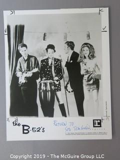 Collection of Large Format B + W Publicity Photos by numerous banks including The Motley Crew, The Byrds, AC/DC, Motorhead, Aerosmith, B-52/s, Steve Miller, and James Doohan.  