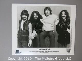 Collection of Large Format B + W Publicity Photos by numerous banks including The Motley Crew, The Byrds, AC/DC, Motorhead, Aerosmith, B-52/s, Steve Miller, and James Doohan.  