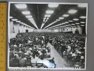 Collection of large format B&W photo of Billy Graham Crusade in Chicago