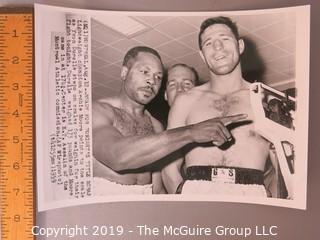 Collection of large format B&W photos including boxers Dick Tiger, Archie Moore, Yvon Durelle, Primo Carnara and Gene Fullmer.  