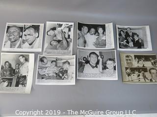 Collection of large format B&W photos including boxers Dick Tiger, Archie Moore, Yvon Durelle, Primo Carnara and Gene Fullmer.  