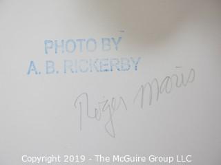 11 x 14" B&W photo of Roger Maris at his locker, taken by iconic sports photographer Arthur Rickerby 