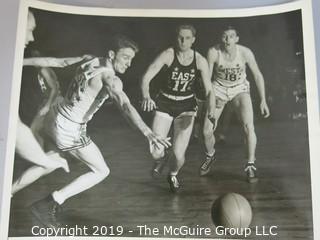 Collection of large format B&W sports photos including Pat Stepleton, Marcel Bonin and Clarence Solem 