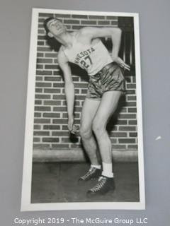 Collection of large format B&W sports photos including Pat Stepleton, Marcel Bonin and Clarence Solem 