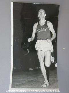 Collection of large format B&W sports photos including Pat Stepleton, Marcel Bonin and Clarence Solem 