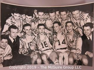 Collection of large format B&W sports photos including Pat Stepleton, Marcel Bonin and Clarence Solem 