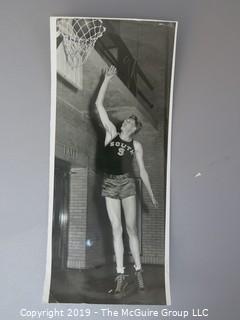 Collection of large format B&W sports photos including Pat Stepleton, Marcel Bonin and Clarence Solem 