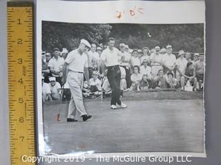 Collection of large format B&W sports photographs including the pitcher Dennis Reeder of the Minneapolis Millers, golfers Tom Gorman and Ben Hogan, and a toboggan sled race circa 1938, and hockey player Allen Stanley ,  