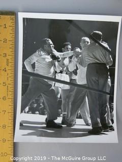 Collection of large format B&W boxing photos including Ezzard Charles, Feddie Peshore