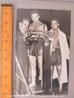 Collection of large format B&W boxing photos including Joe Lewis, Dick Tiger, Joey Archer and Nino Benvenuti