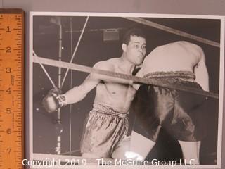 Collection of large format B&W boxing photos including Joe Lewis, Dick Tiger, Joey Archer and Nino Benvenuti