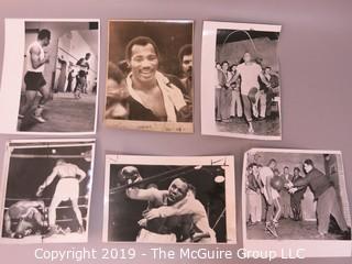 Collection of large format B&W boxing photos including Ken Norton