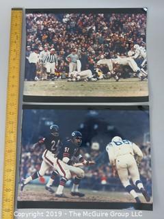 (2) Large format B&W sports photos featuring Gayle Sayers and Dick Butkis