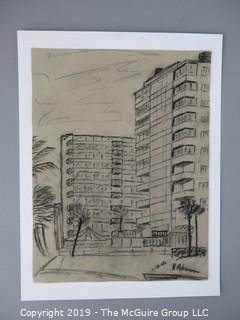 Charcoal on Paper; signed "B. Robinson 1968" lower right; 9 x 11 1/2" 