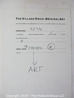 Collection of Large Format B&W photos including original art of The Village Voice