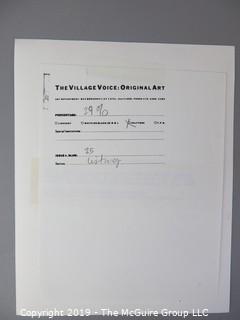 Collection of Large Format B&W photos including original art of The Village Voice